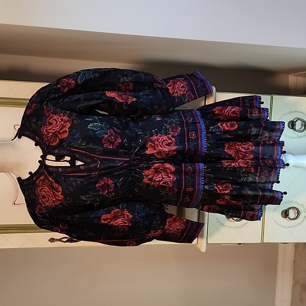 Farm Rio Flower Tapestry Mini Dress - Picture 1 of 7